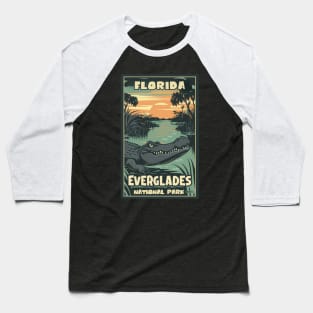 A Vintage Travel Art of the Everglades National Park - Florida - US Baseball T-Shirt